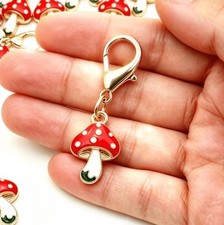 Cute Mushroom Charm Pendant Keychain Zipper Purse Phone Necklace Key Backpack picture