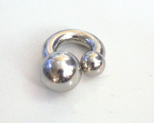 2g 5/8 Double Screw ball Prince Albert Hafada Frenum Septum Jewelry Ring Sexy picture