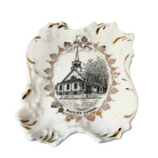 CARIBOU MAINE ME Antique BAPTIST CHURCH Souvenir TRINKET DISH PLATE picture