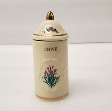 Vintage Lenox Spice Garden Chive Jar 1992 Lidded Fine Porcelain Kitchen Decor picture