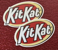 Lot 2 Kit Kat Kit-Kat Candy Bar Vinyl Sticker Fun Colorful Advertising Promo picture