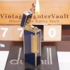 Dunhill Roller Gas Lighter Blue_ Lapis Lazuli _Ultrasonically Cleaned_Working picture