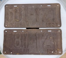 1927 Pair of Michigan License Plates picture