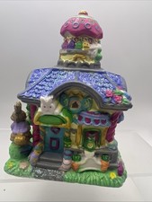 JellyBean Junction House Ceramic 2005 Spring Easter Village House Rabbit Bunny picture