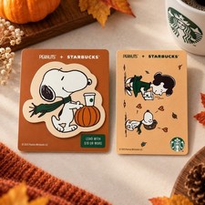 2 different ☕️ SNOOPY ☕️ NEWEST 2026  STARBUCKS COFFEE GIFT CARD  NO MONEY picture