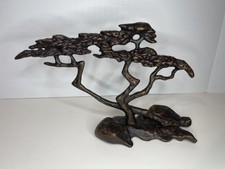 Signed Scott Nelles 1993 Bronze Art Sculpture Cypress Tree Of Life Menorah picture