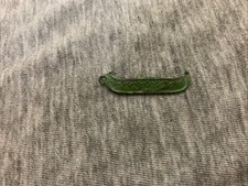 Antique 1924 Original Cracker Jack Metal Green Canoe Charm Prize picture