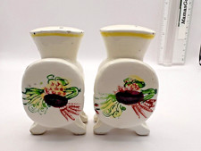 Vintage Ceramic Pot Belly Stove Salt & Pepper Shakers Japan Collectible picture