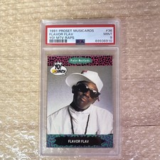 1991 ProSet MusiCards Yo MTV Raps Base Set #36 Flavor Flav PSA 9 picture