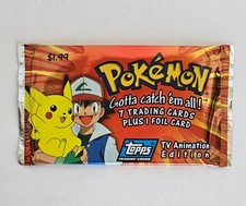 NEW 1999 Topps Pokémon TV Animation Series 1 Pack 7 Trading & 1 Foil Card picture