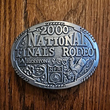 2000 Hesston NFR Rodeo Belt Buckle Montana Silversmiths New Vintage picture