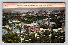 Lincoln NE-Nebraska, Aerial Of Capital Dome, Antique, Vintage Souvenir Postcard picture