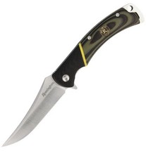 Remington Hunter D2 Trailing Point Folding Flipper Knife Leather Sheath 15632 picture