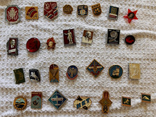 29 Vintage USSR Soviet Enamel Pins Badges Lenin Olympics Cold War 1960s–80s picture
