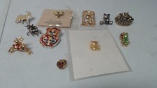11 Vintage Lapel Tack Pins ANIMALS INSECTS MYSTICAL CREATURES. picture