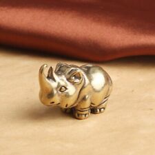 Tabletop Figurine Brass Rhinoceros Animal Statue Sculpture Home Decor Gifts picture