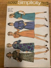 Vintage Simplicity Pattern 5092 Dress Size 18.5 Bust 41 picture