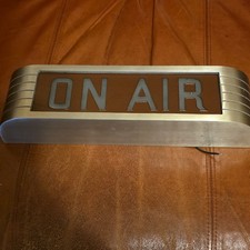 VINTAGE OLD ANTIQUE RCA JOHN VASSOS ORIGINAL ON AIR RADIO ART DECO LIGHTUP SIGN picture