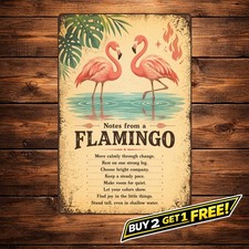 Advice From A Flamingo Retro Metal Sign Tropical Wall Decor picture
