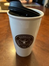 Starbucks 2012 Ceramic Travel Tumbler w Lid 12 fl oz Pikes Place The First Store picture