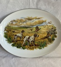 Vtg 1972 Remington Arms Employees Club Ilion NY Hunting Platter Dogs Pheasants picture
