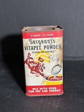 Sergeant’s Vitapet Powder Vintage Tin Advertisement Dog Graphics 8oz Square Can picture