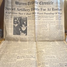 Warren Tribune Chronicle February 8, 1943 Original WWII US Newspaper Militaria picture