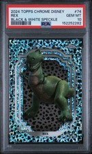 2024 Topps Chrome Disney #74 Rex Black & White Speckle /101 PSA 10 picture