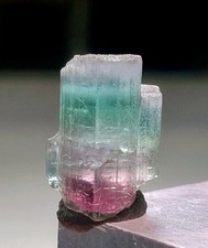 Saturated Top Quality Twin MultiColour Watermelon Terminated Tourmaline Crystal picture