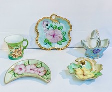 RARE 1980’s Wade Hoefer Hand Painted Collectors Plates Vintage Porcelain Basket picture