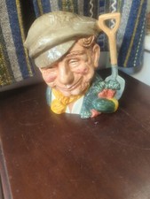 Large English Royal Doulton Toby Mug The Gardener Planter Vase picture