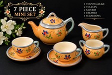 Vintage 7-Piece Mini Tea Set - Hand-Painted Japanese Lusterware picture