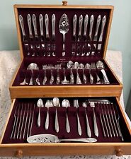 1946 QUEEN BESS II SILVER PLATE FLATWARE for 12 ONEIDA TUDOR PLATE 169pcs WOW picture