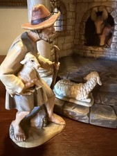 Anri Kuolt Shepherd With Lamb 6 Inch Scale Hand Carved Excellent Condition  picture
