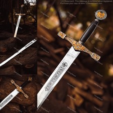 King Arthur Excalibur Sword Medieval Warrior Carbon Steel Battle Gift Medieval picture