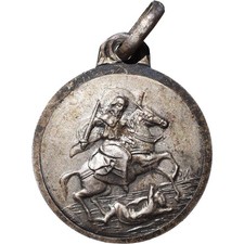 SILVER ST JAMES THE MOOR-SLAYER RELIGIOUS MEDAL OLD WAY OF ST JAMES CHARM picture