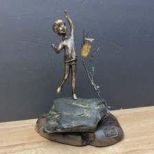 Malcolm Moran - Bronze on Jade Sculpture Kite Boy - NO KITE - No. 36/500 Signed picture