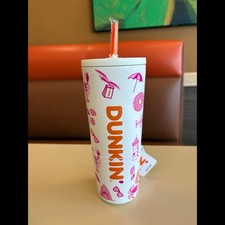 NWT Dunkin’ Donuts Cape Cod Summer Tumbler CUP/ Crabs Lighthouse picture