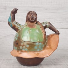 Peru Chulucanas Dancing Figure Folk Art Pottery Signed Jose Marcelo Prado 4” picture