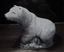 Signed Glacial Ice Age Sculpture Hand Created For ACE. Alaskan Polar Bear 1985 picture
