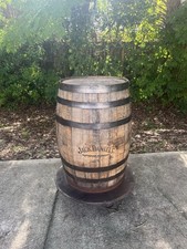 Authentic Jack Daniel’s Whiskey Barrel w/ Wood Display Base 42” Rustic Decor picture