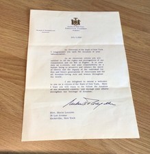 🇺🇸 GENUINE- Vintage 1966 Nelson Rockefeller Signed Autograph & Letter picture