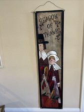 Thanksgiving Pilgrim Turkey Wall Decor “Seasons Of Thanks” Indoor Outdoor 60”￼ picture