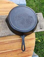 Antique Early 1900s Lodge Style #10 Cast Iron Skillet Heat Ring Restored picture