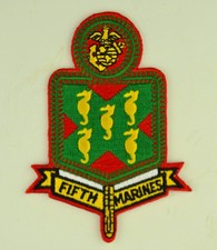 FIFTH MARINES - 5th Marine Regiment   Iron/Sew on Patch HAT, JACKET, VEST - FL14 picture