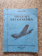 Vintage Restricted US Military 1943 Aircraft Booklet Plane Recognition picture