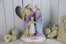 Antique vieux andenne bisque porcelain saint family holy group mary Joseph  picture