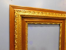 ANTIQUE - WIDE Large Victorian OAK Gold Frame 31 x 27