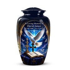 Religious Cremation Urn Dove Cross Bible Memorial Ashes 10 inches ship by fedex picture