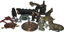Vintage Mixed Miniature Brass & Metal Animal people, other Figurines picture